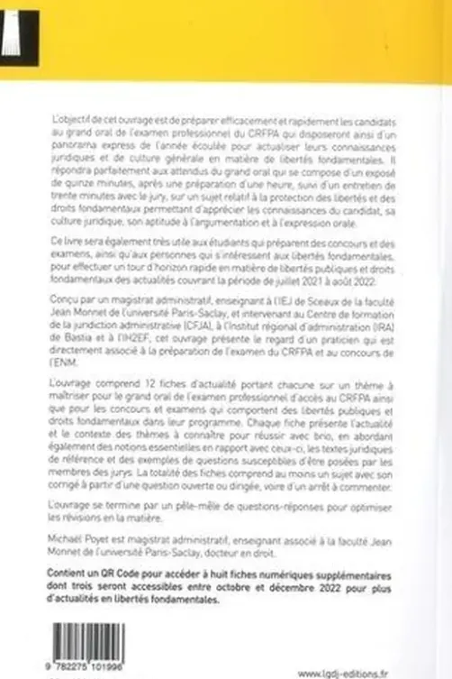 Un an d'actualité des libertés fondamentales. 12 fiches d’actualité et sujets corrigés pour le grand oral, 4e édition, Michaël Poyet