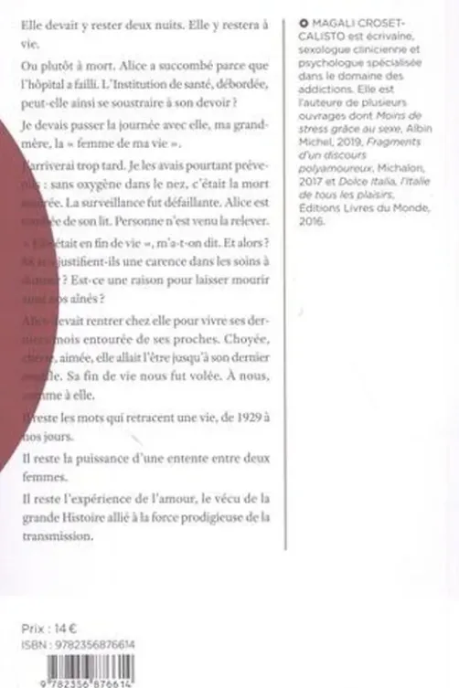 Une fin de vie volée, Magali Croset-Calisto