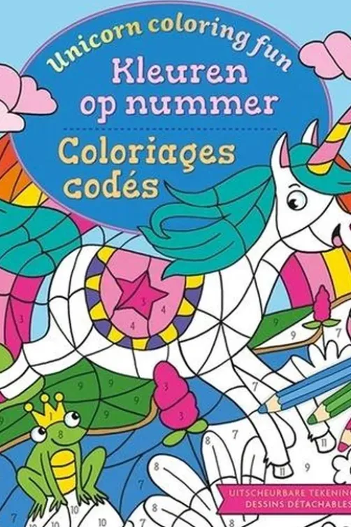 Unicorn coloring fun. Coloriages codés, Chantecler