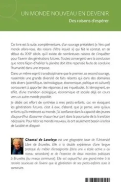 Un monde nouveau en devenir. Des raisons d'espérer, Chantal de Laveleye