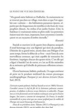 Un vague sentiment de perte, Andrzej Stasiuk