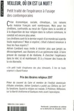 Veilleur, où en est la nuit ? Petit traité de l'espérance à l'usage des contemporains, Adrien Candiard