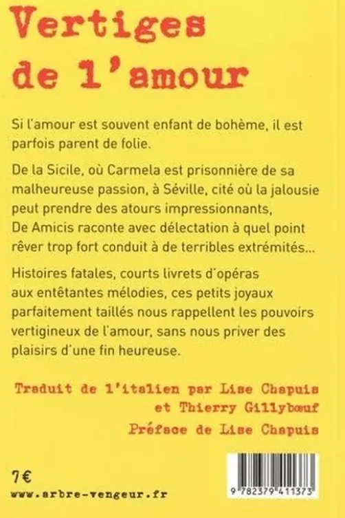 Vertiges de l'amour, Edmondo De Amicis