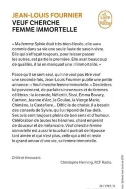 Veuf cherche femme immortelle, Jean-Louis Fournier