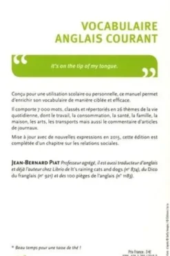 Vocabulaire anglais courant, Jean-Bernard Piat