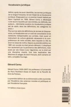 Vocabulaire juridique. 14e édition actualisée, Gérard Cornu